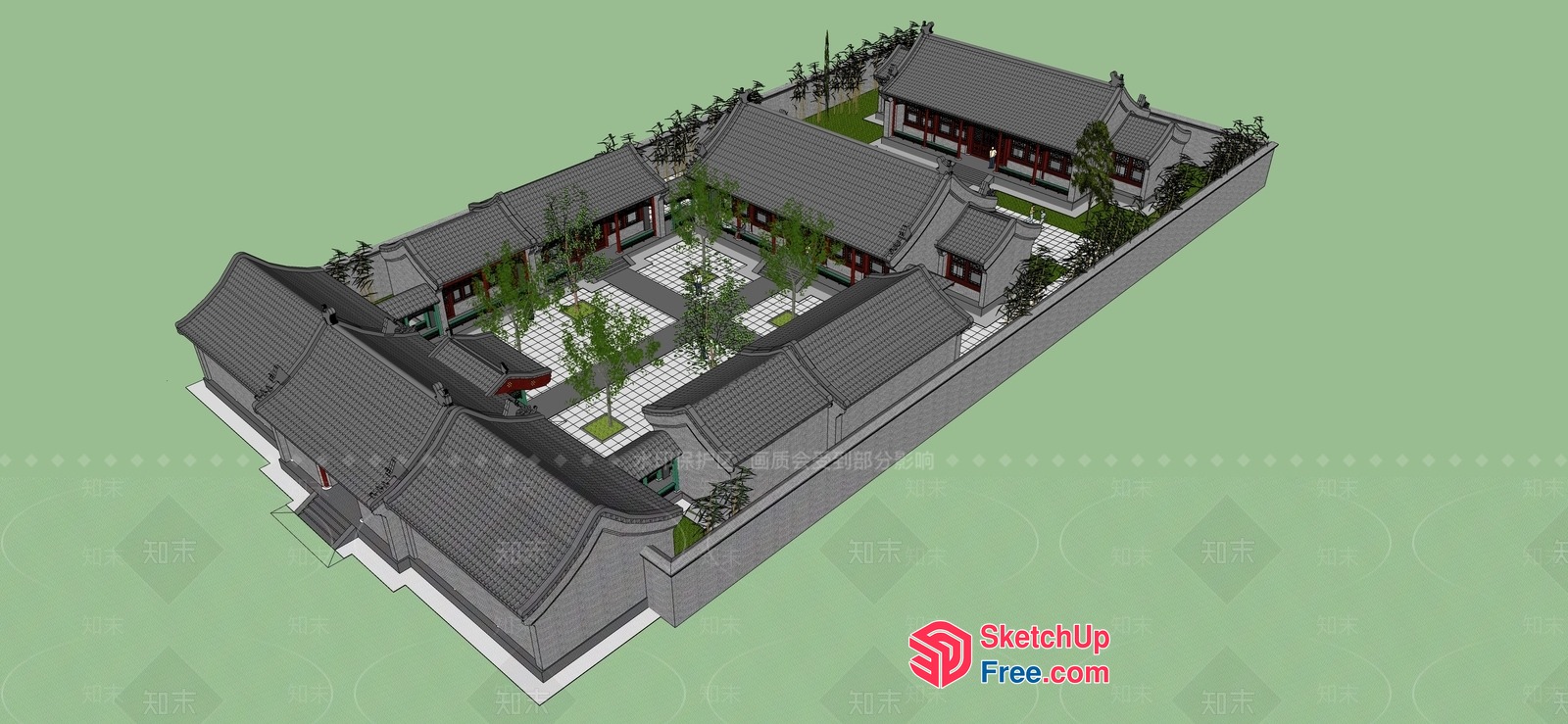 Traditional Asian Architecture Design 3D SketchUp File