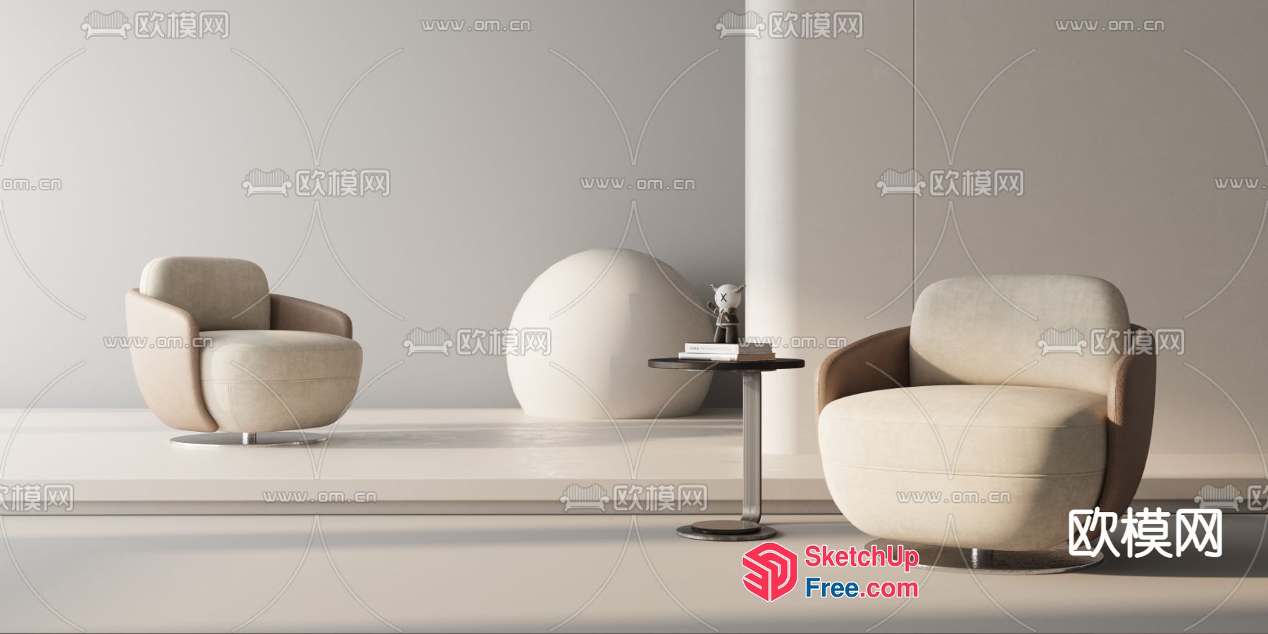 Minimalist Scandinavian-Style Modern Interior Design 3D SketchUp File