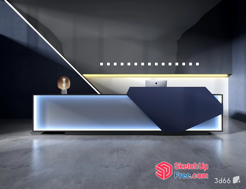 Modern Minimalist Office Reception Area 3D SketchUp File