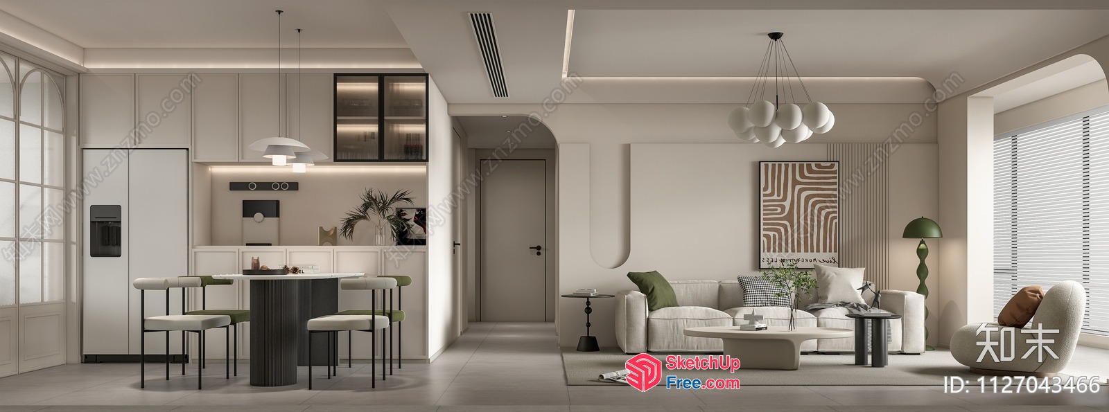 Minimalist Modern Interior With Natural And Neutral Tones 3D SketchUp File