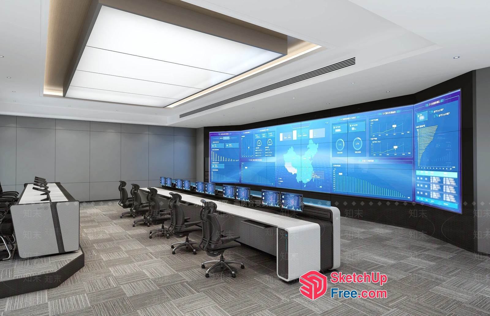 High-Tech Conference Room 3D SketchUp File