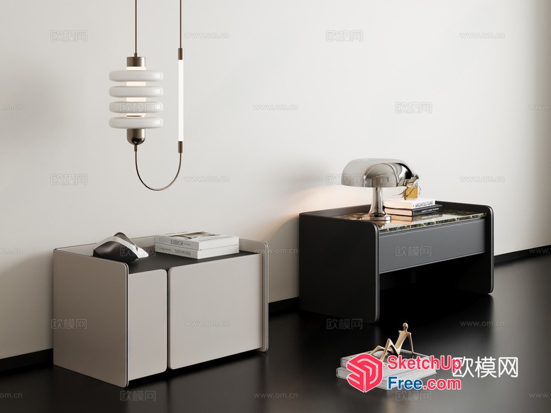 Modern Minimalist Living Room Furniture Arrangement 3D SketchUp File