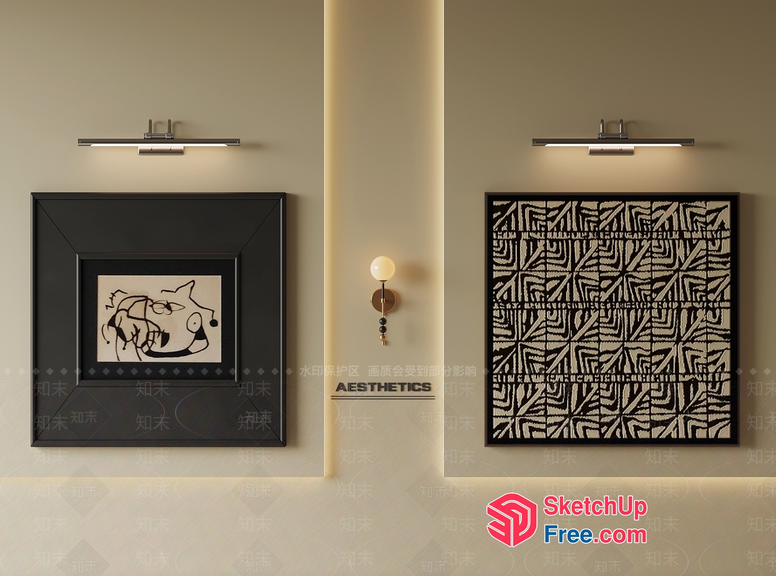 Elegant Modern Interior Design Aesthetic 3D SketchUp File
