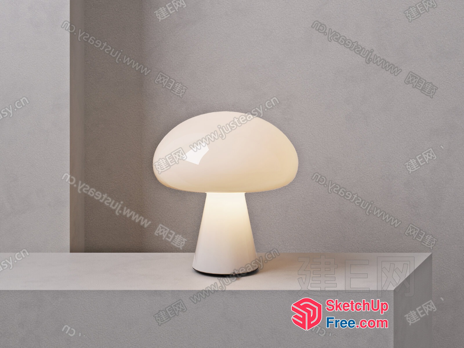 Modern Mushroom-Shaped Table Lamp For Contemporary Spaces 3D SketchUp File