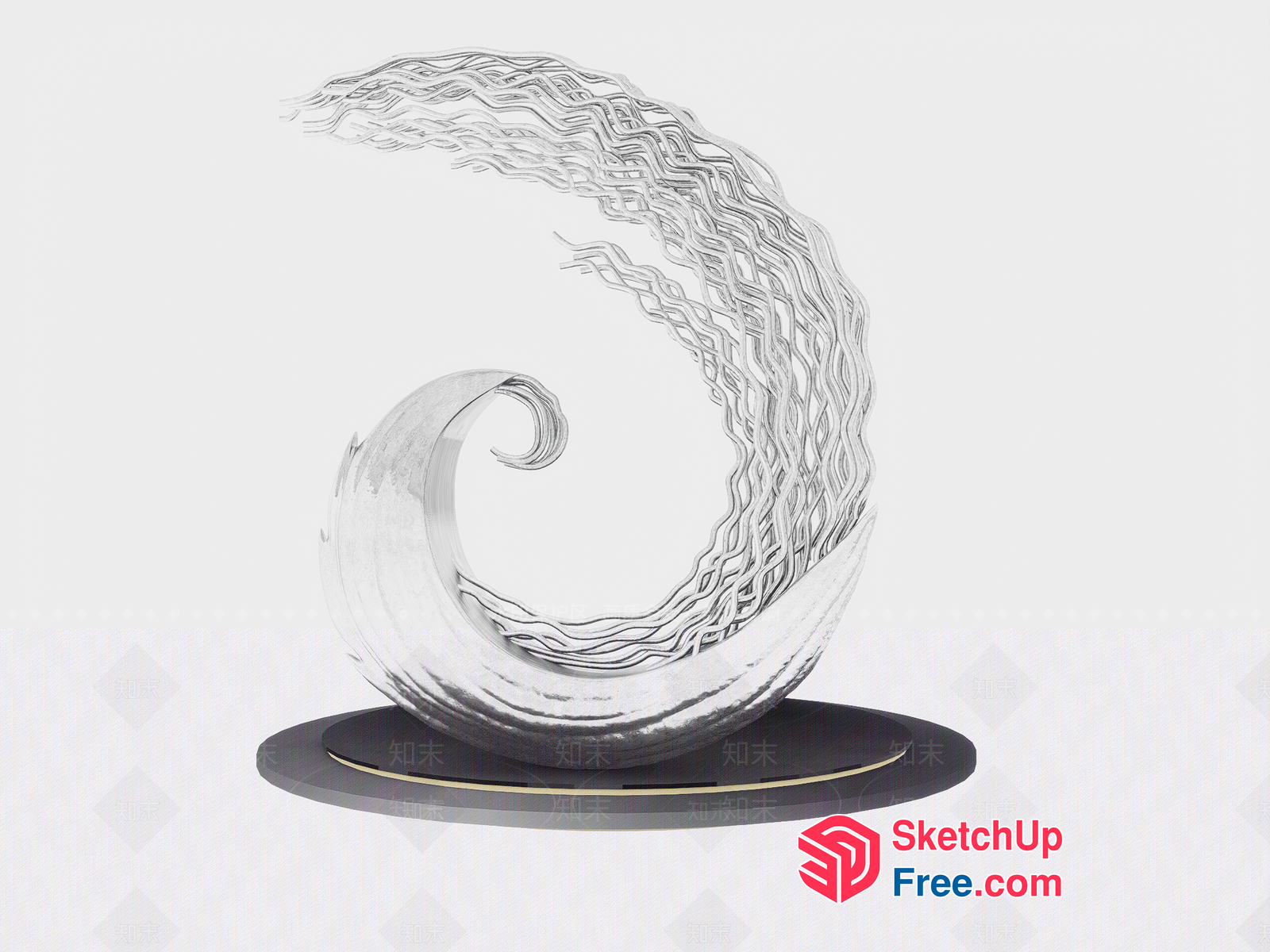 Swirling Wave Of Water 3D SketchUp File