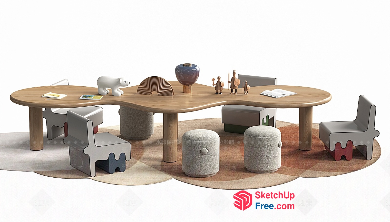 Modern Minimalist Living Room Furniture 3D SketchUp File