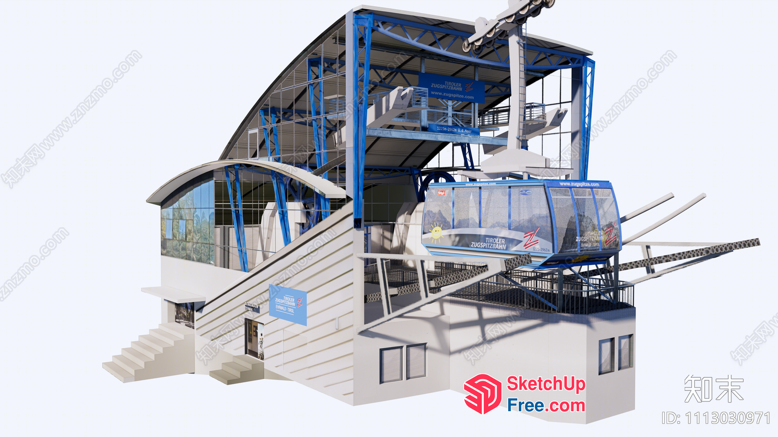 Modern Exterior Staircase And Building 3D SketchUp File
