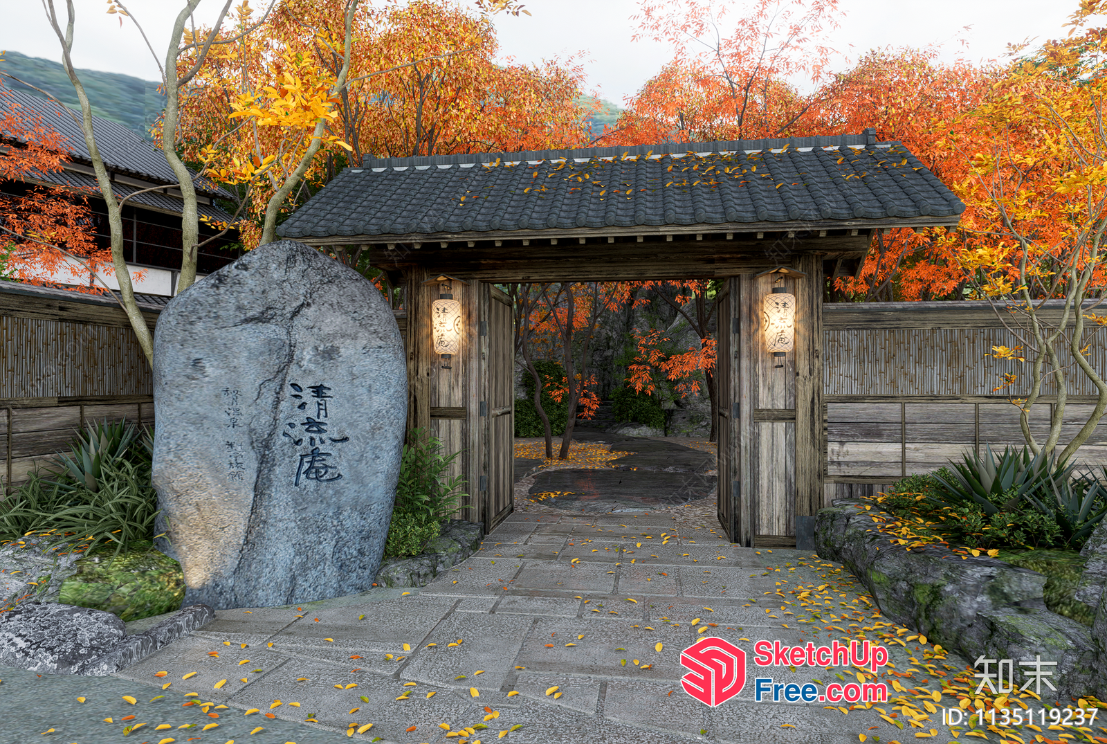 Traditional Japanese Entrance Gate 3D SketchUp File
