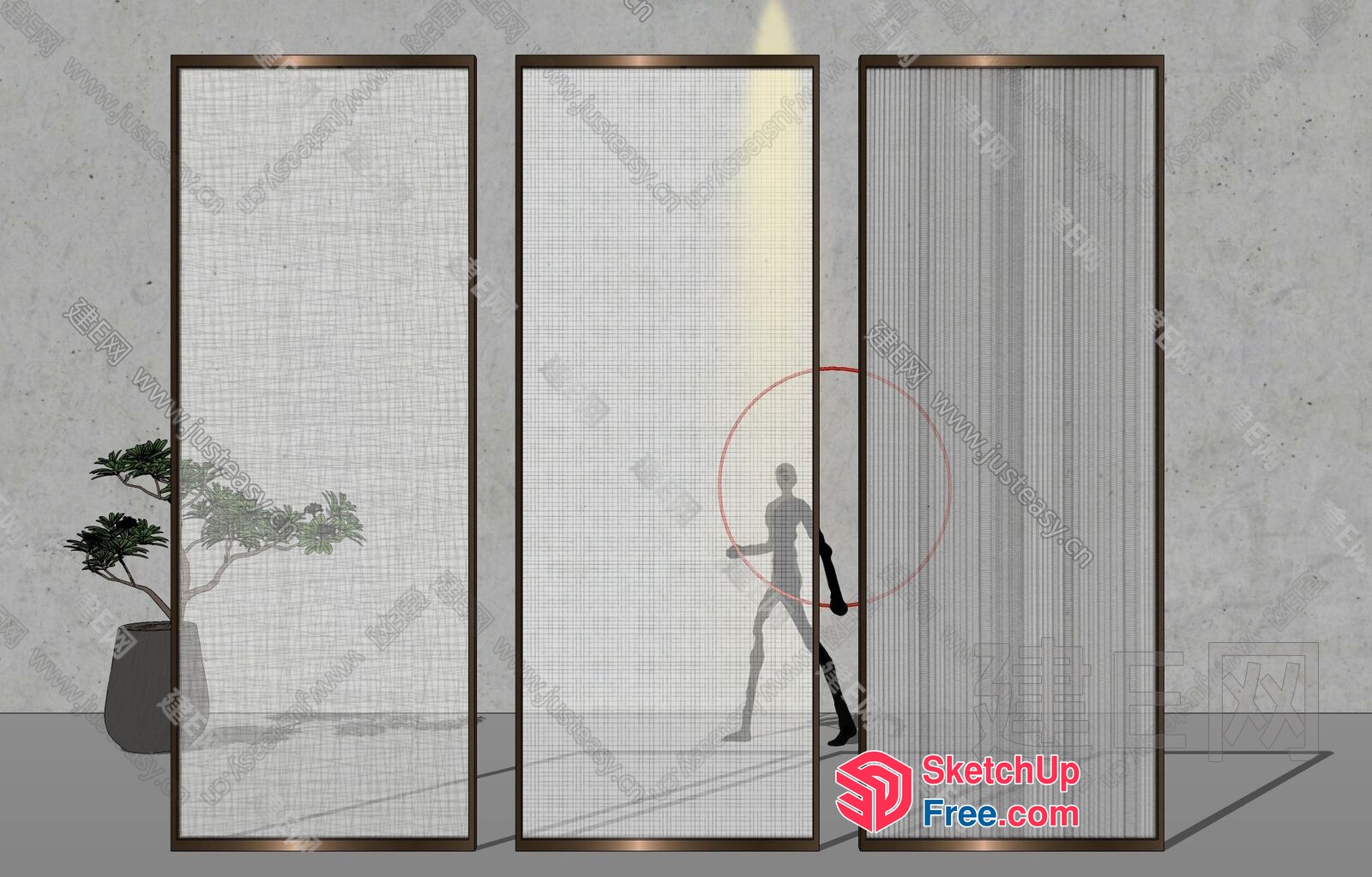 Modern Minimalist Interior Screen 3D SketchUp File