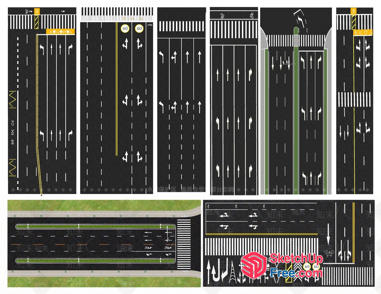 Road Signage And Traffic Control Infrastructure 3D SketchUp File