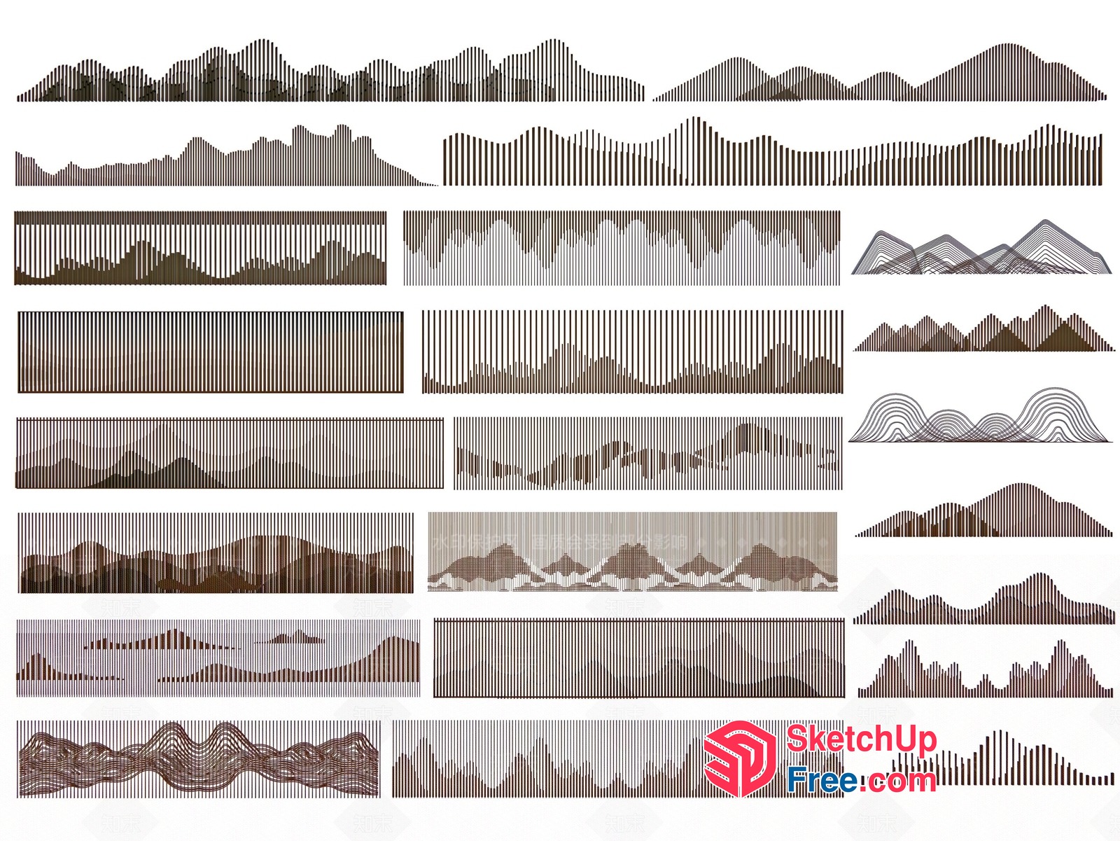 Mountainous Landscape Patterns 3D SketchUp File