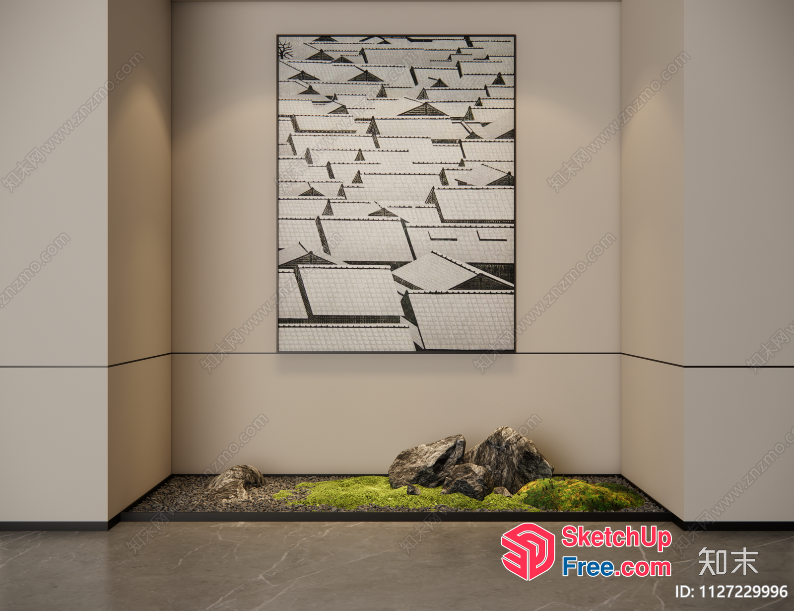 Minimalist Japanese Style Interior With Natural Elements 3D SketchUp File
