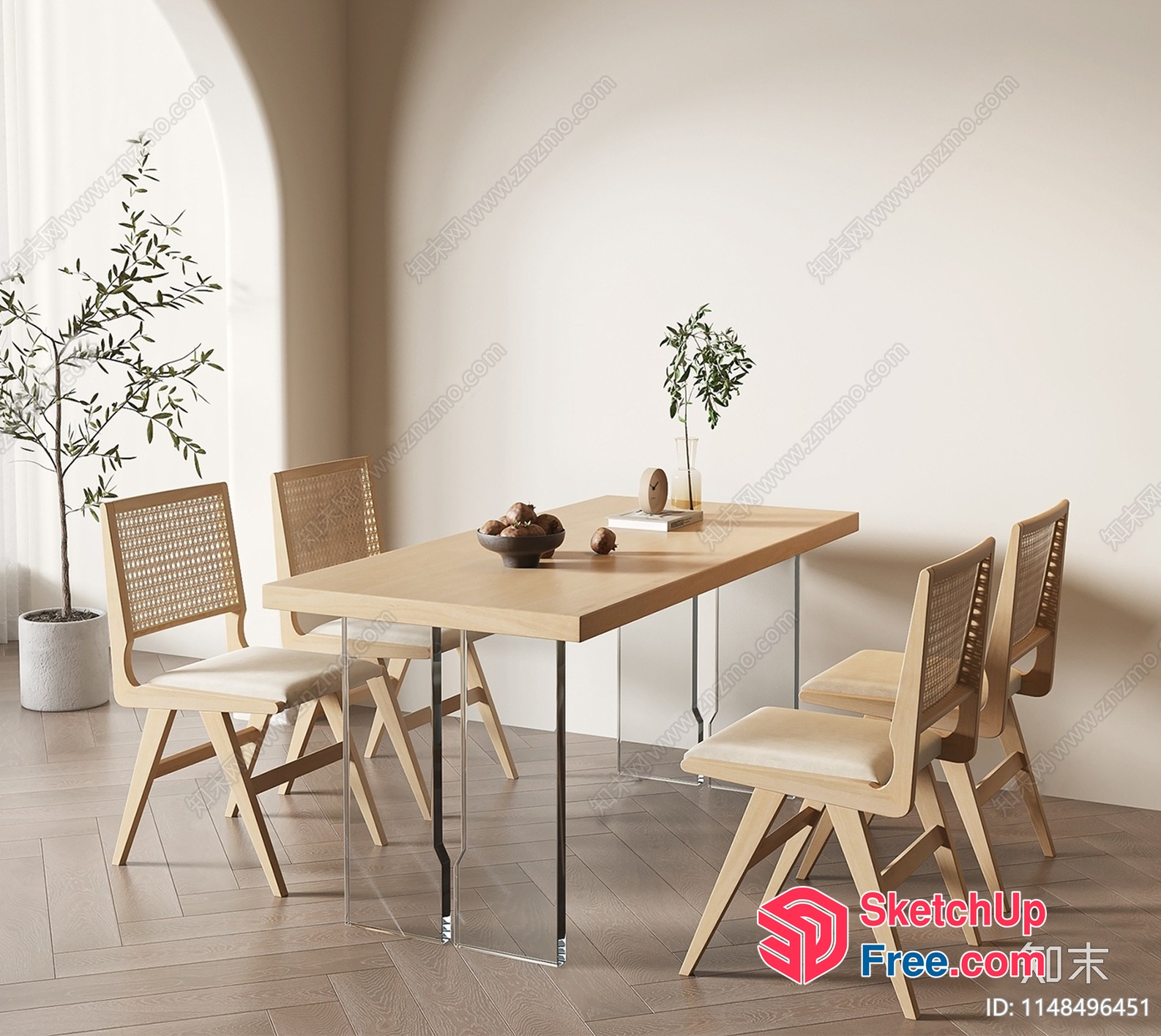 Elegant Modern Dining Room Interior 3D SketchUp File