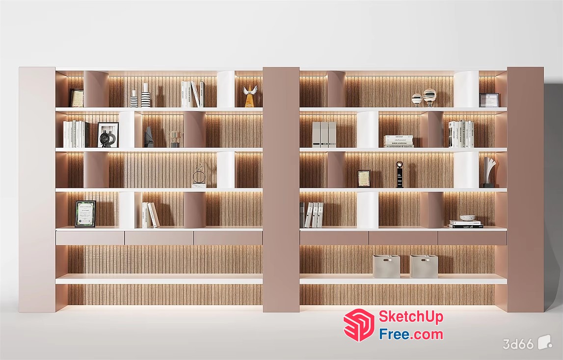 Modern Minimalist Shelving Unit 3D SketchUp File