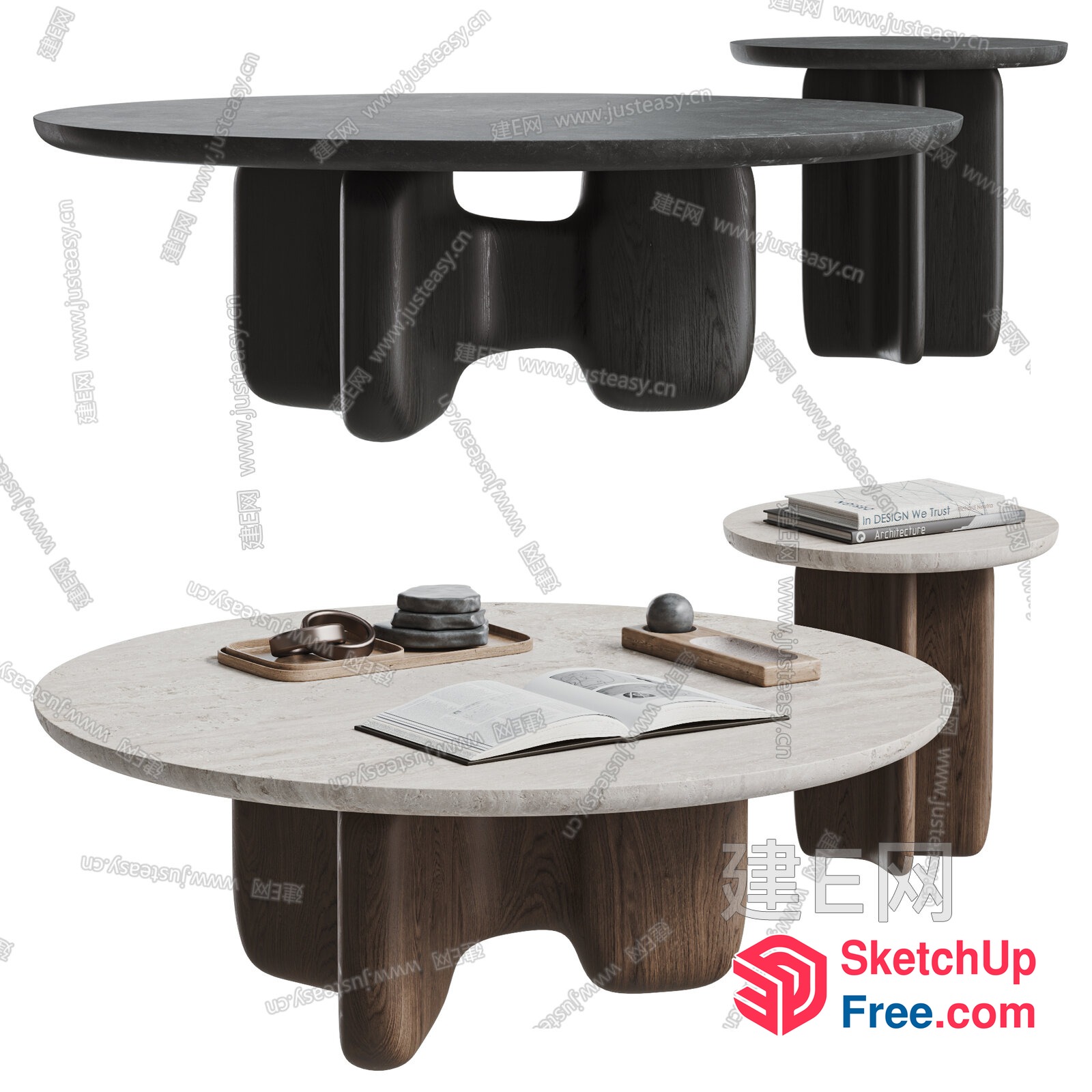 Modern And Elegant Coffee Table Set 3D SketchUp File