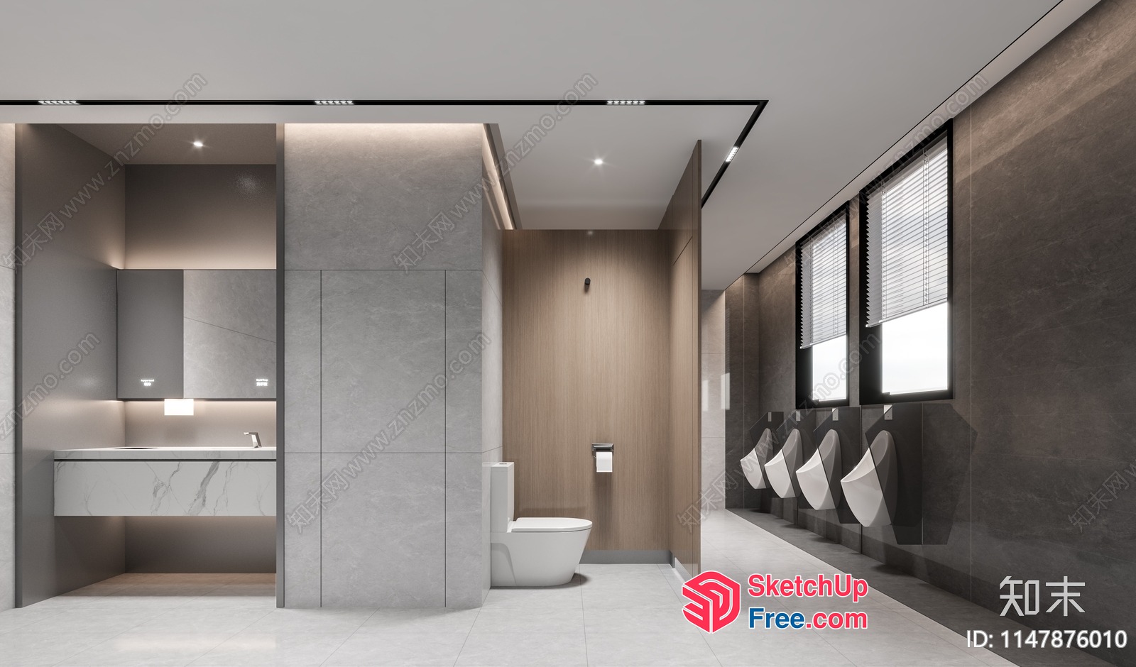 Modern Bathroom Interior With Sleek Fixtures 3D SketchUp File