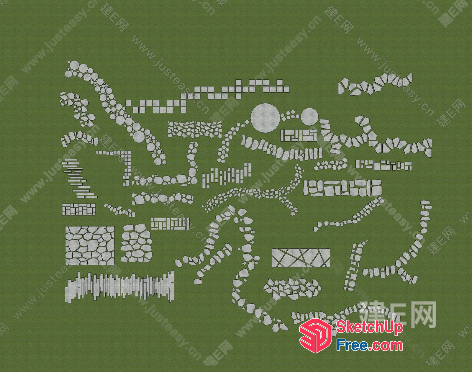 Asian Style Building Facade Decorative Elements 3D SketchUp File