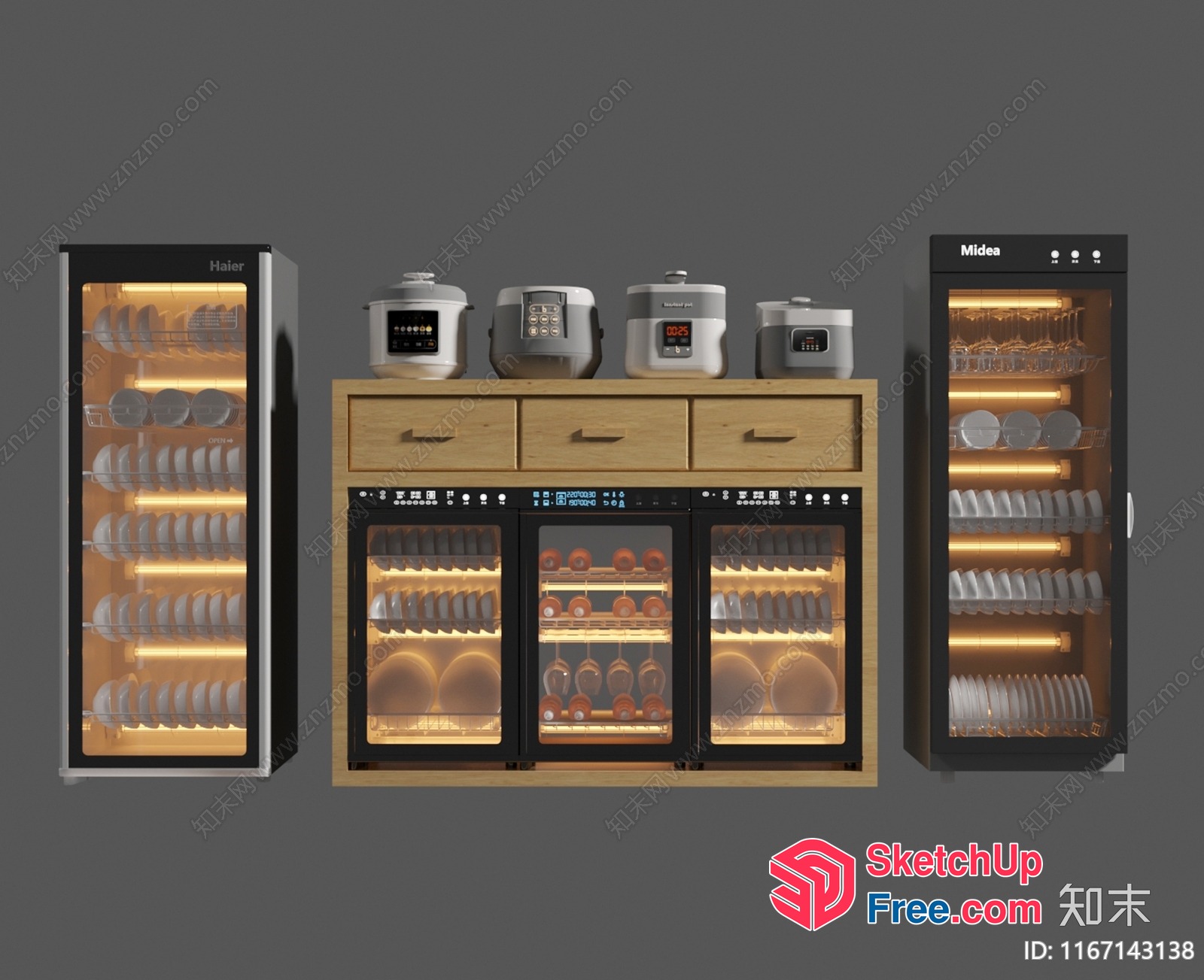 Modern Kitchen Appliances And Storage 3D SketchUp File