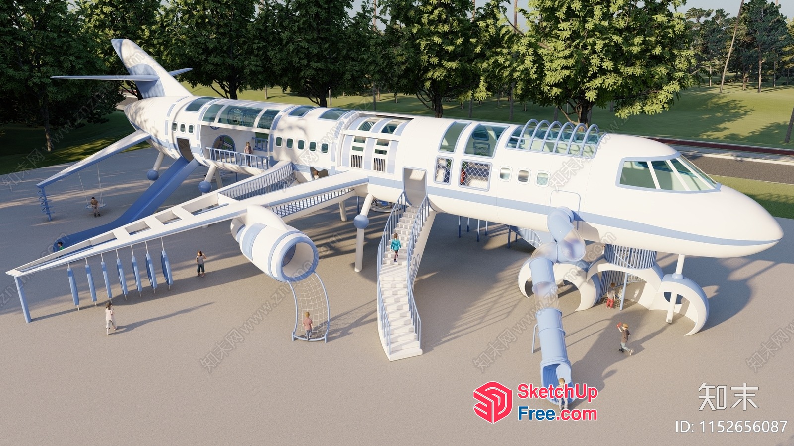 A Giant Airplane-Shaped Building 3D SketchUp File