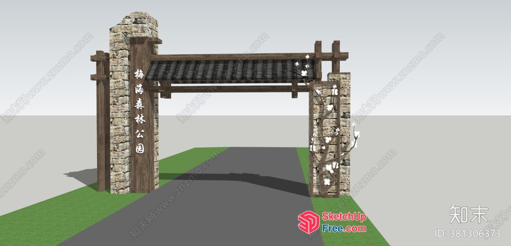 Traditional Japanese Entrance Gate 3D SketchUp File