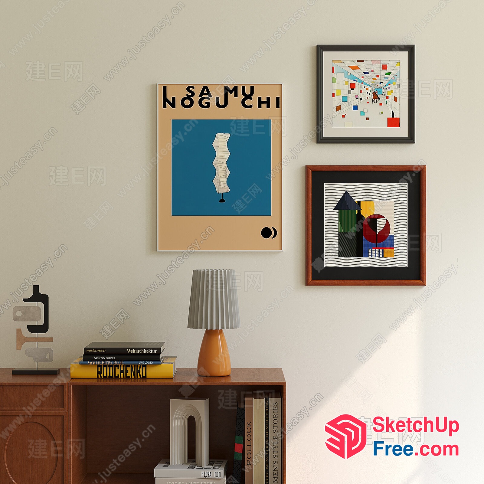 Vintage Style Modern Decorative Poster 3D SketchUp File