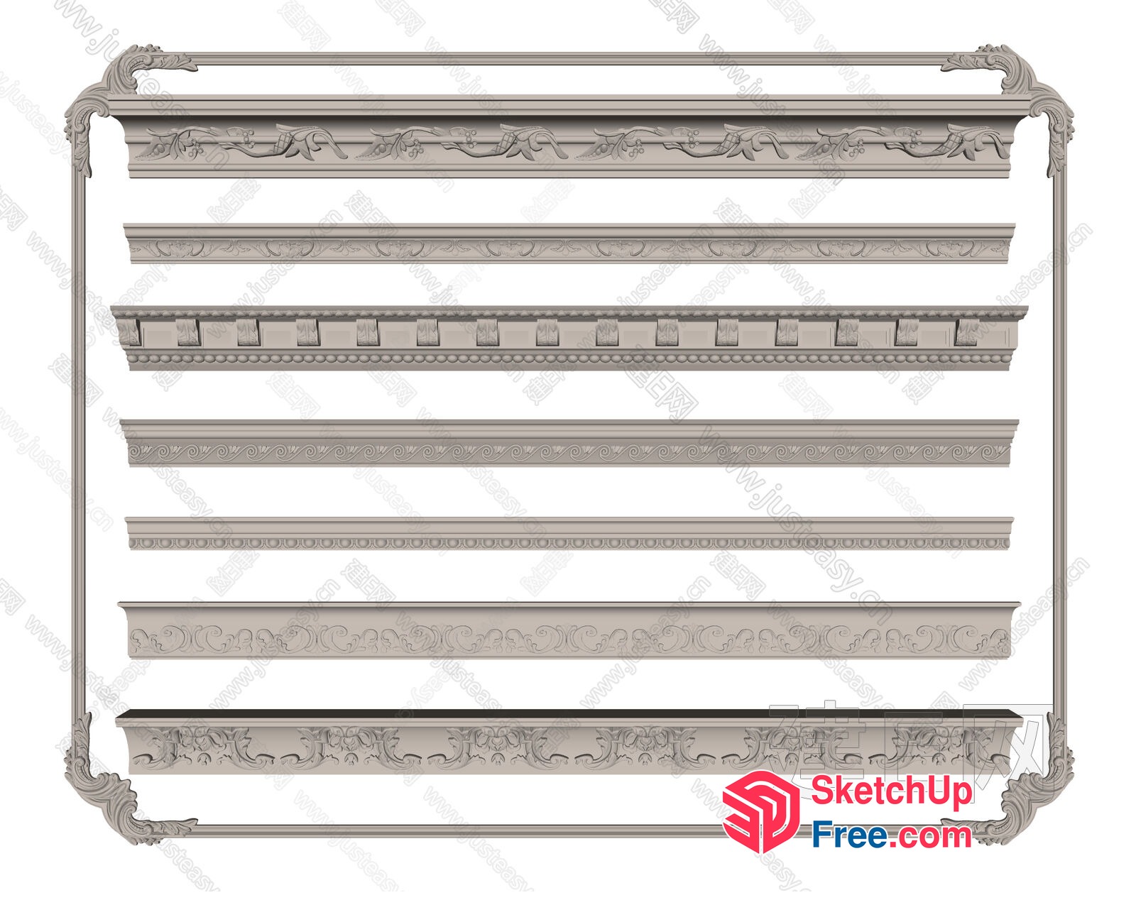 Ornate Moulding Collection 3D SketchUp File