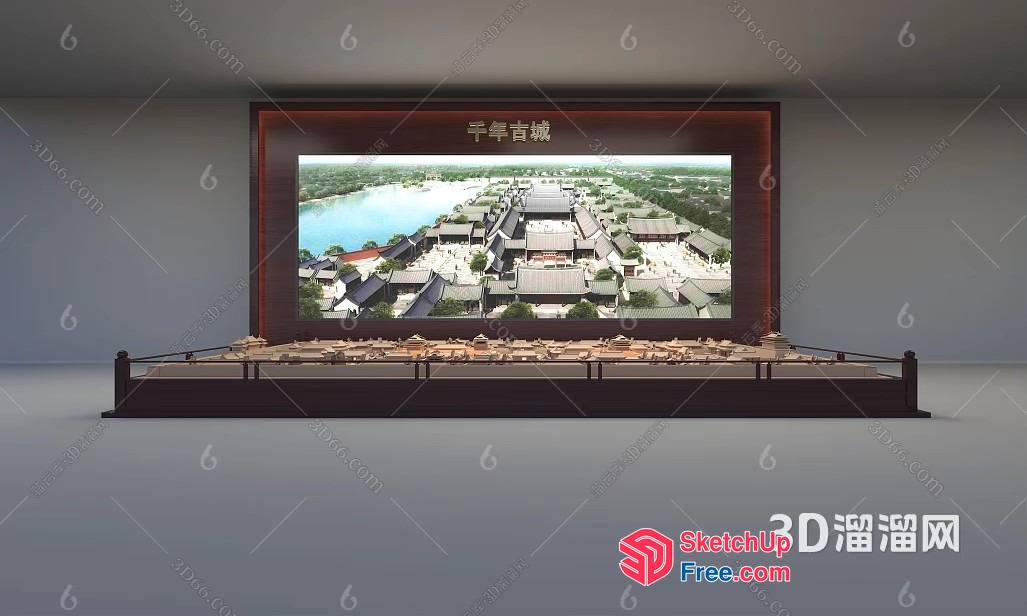 Traditional Chinese Village Scene 3D SketchUp File