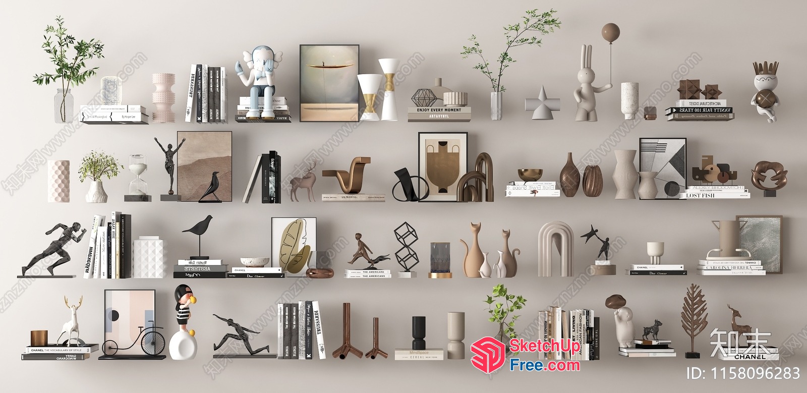 Modern Minimalist Decorative Shelf Collection 3D SketchUp File