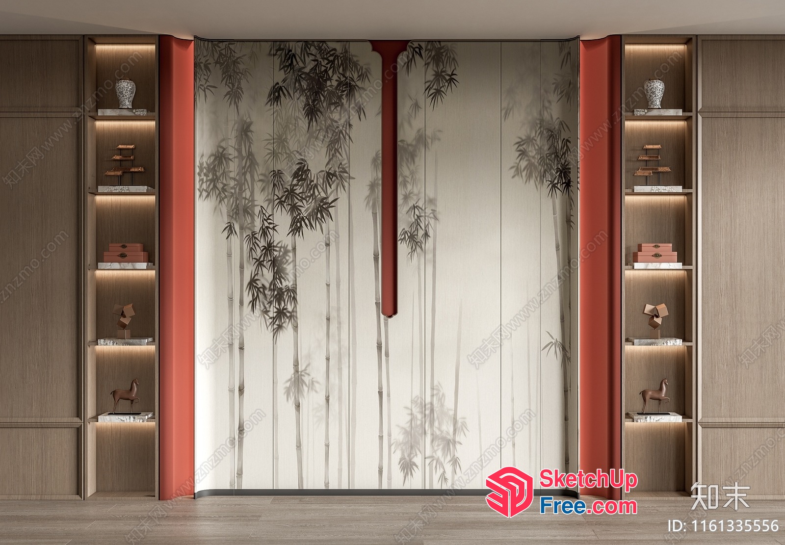 Elegant Bamboo Forest Partition Screen 3D SketchUp File