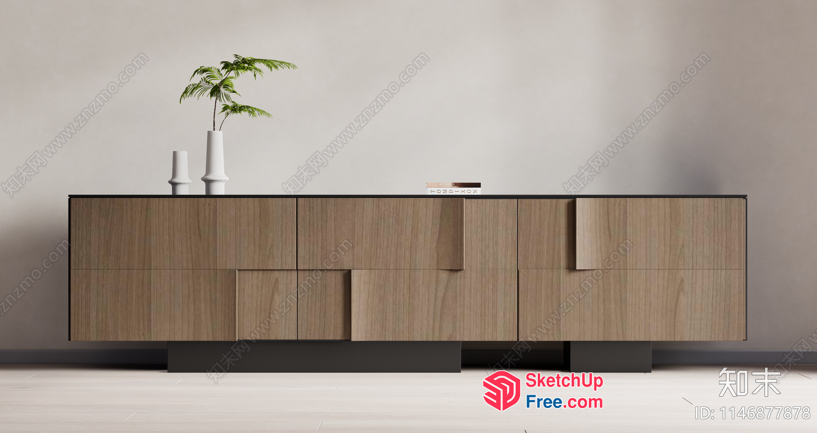 Minimalist Wooden Furniture Set 3D SketchUp File