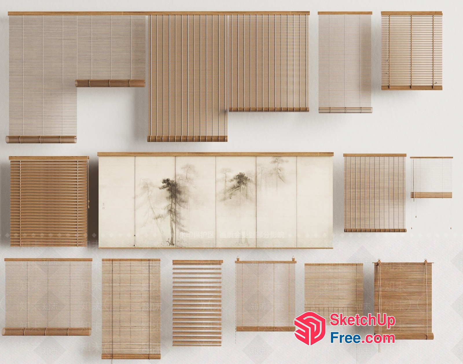 Various Styles Of Blinds And Shades 3D SketchUp File