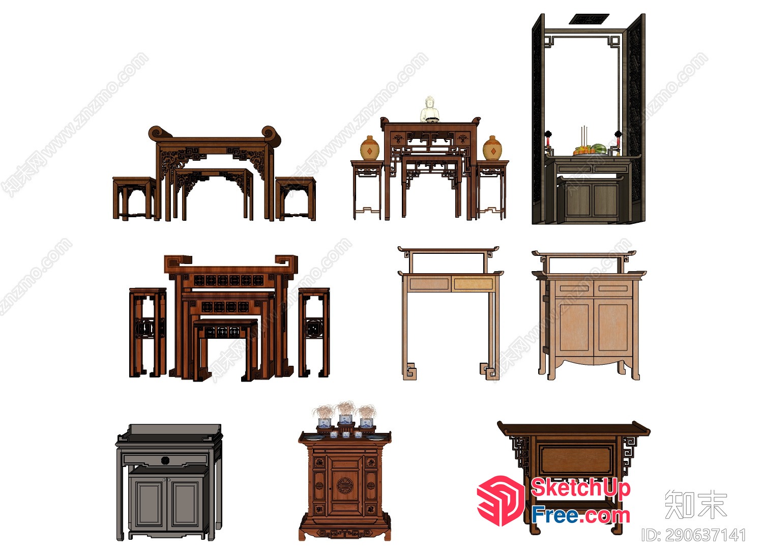 Traditional Chinese Furniture Collection 3D SketchUp File