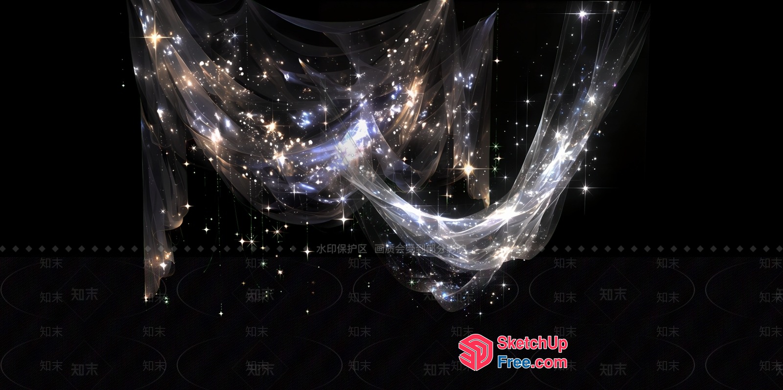 Sparkling Glass Ceiling 3D SketchUp File