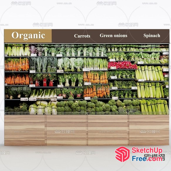 Organic Vegetable Display 3D SketchUp File