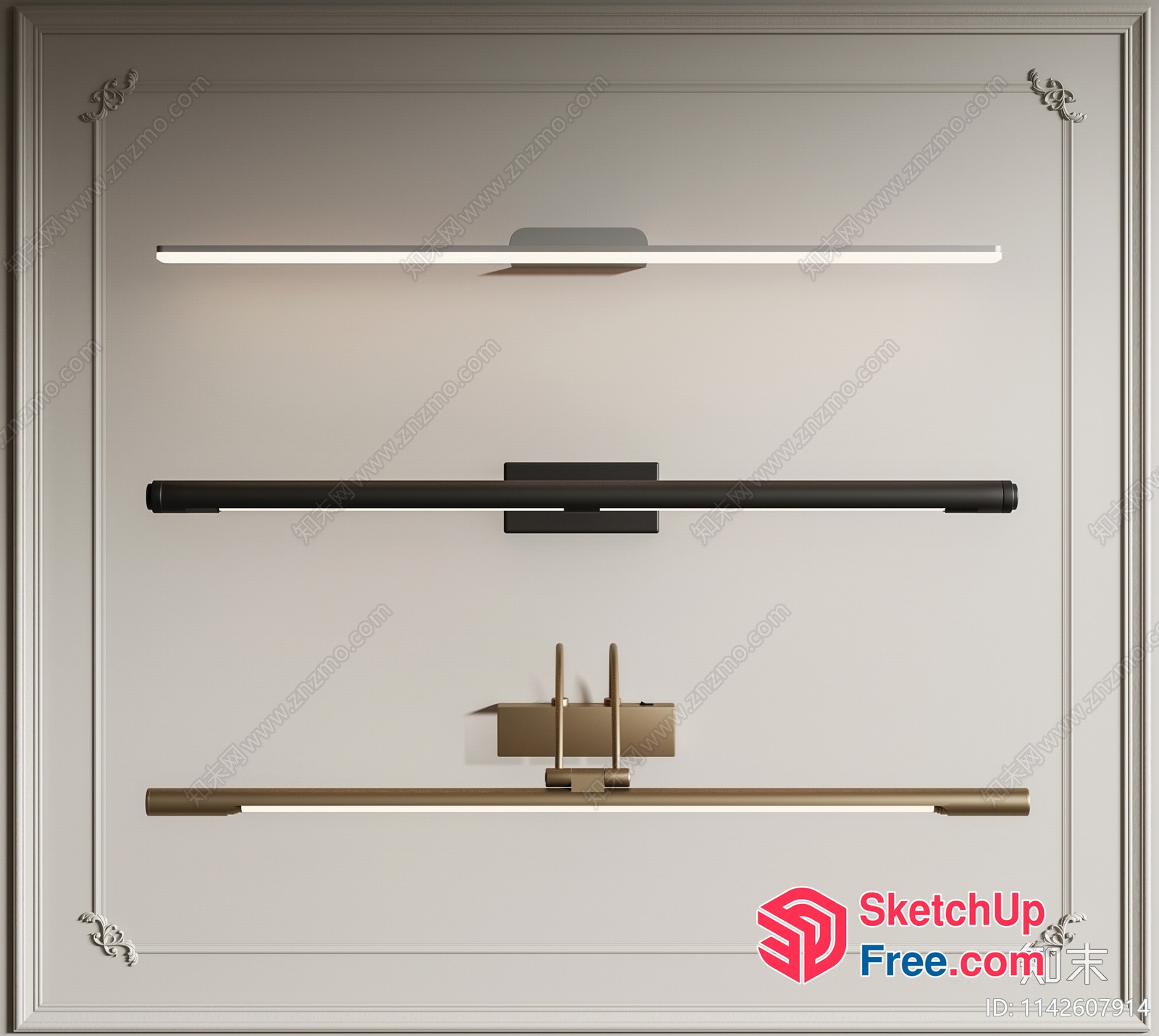 Modern Minimalist Wall Lighting Fixtures 3D SketchUp File