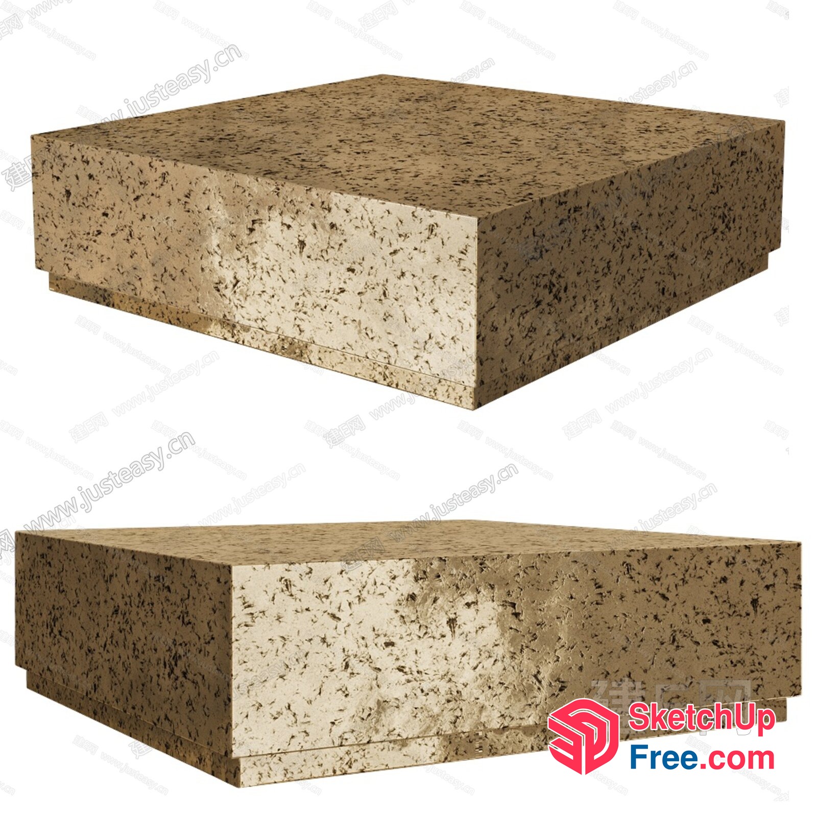 Two Large Blocks Of Cork Material 3D SketchUp File