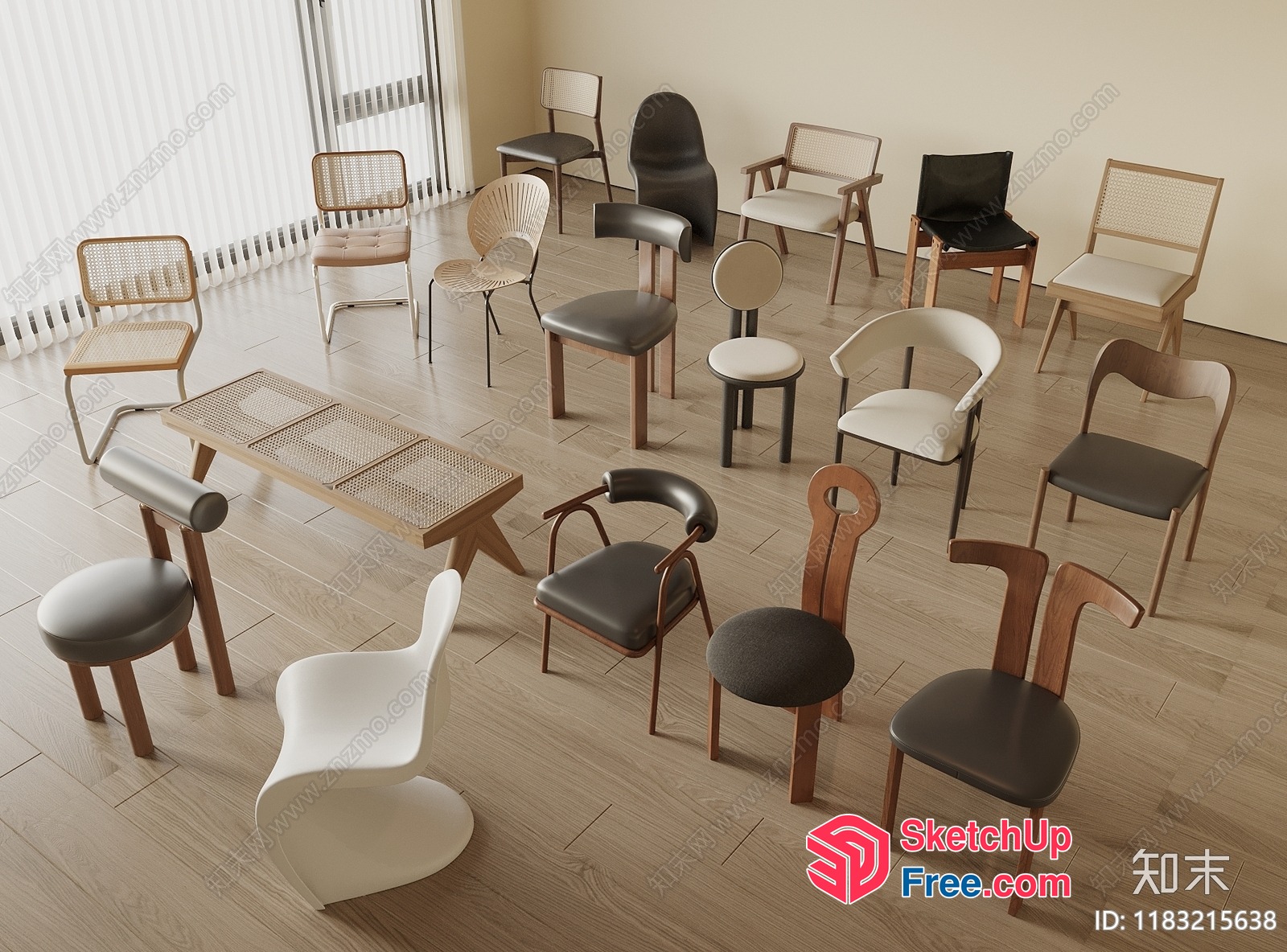 Modern Furniture Collection With Diverse Chairs And Tables 3D SketchUp File