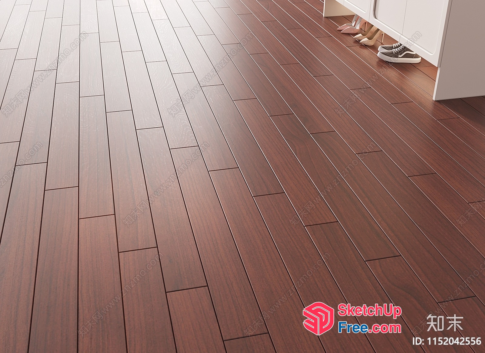 Wooden Floorboards In A Residential Setting 3D SketchUp File