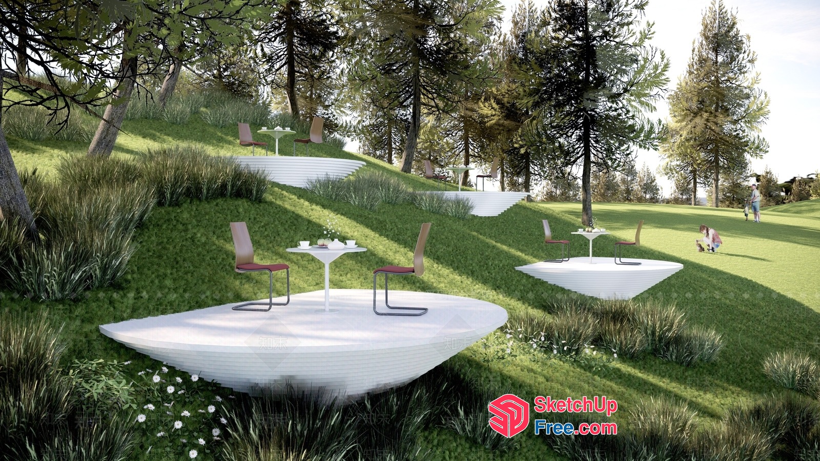 Serene Hillside Dining Oasis 3D SketchUp File