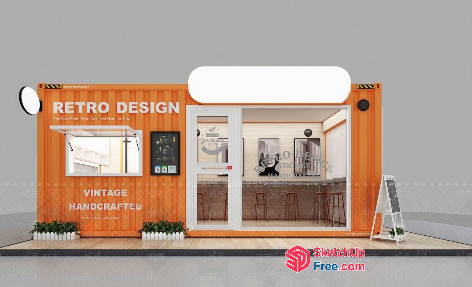 Retro Design Cafe 3D SketchUp File