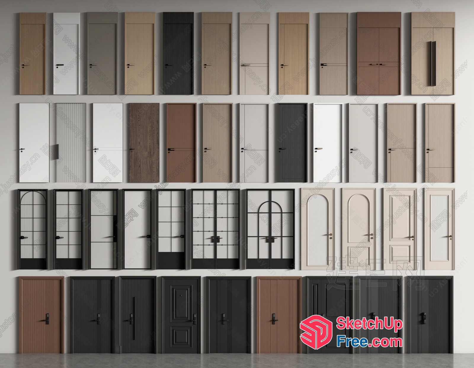 Various Door Styles 3D SketchUp File
