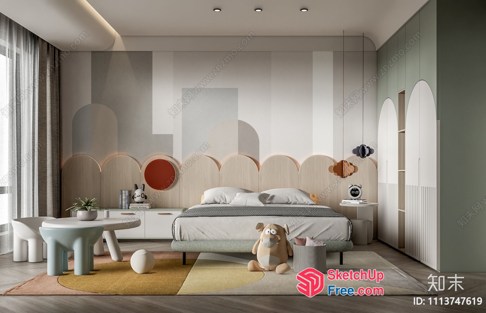 Modern Minimalist Children'S Bedroom 3D SketchUp File