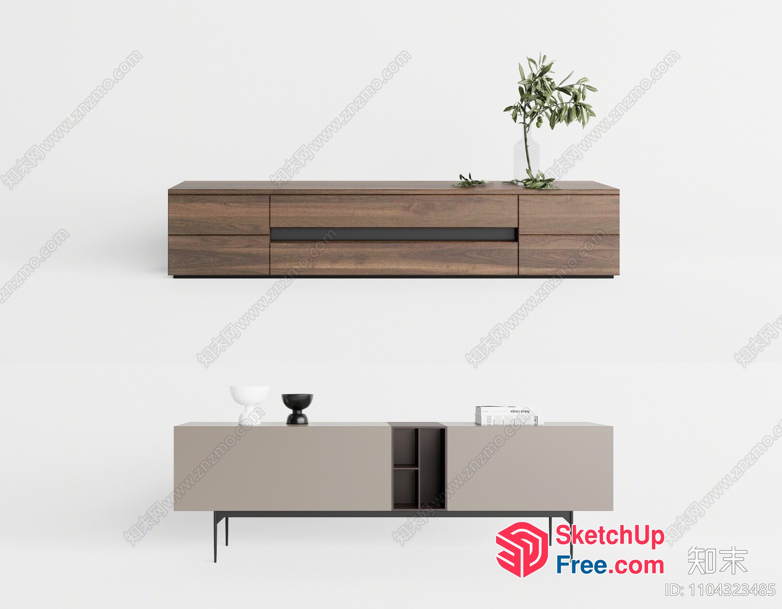 Modern Furniture Set With Storage And Decor 3D SketchUp File