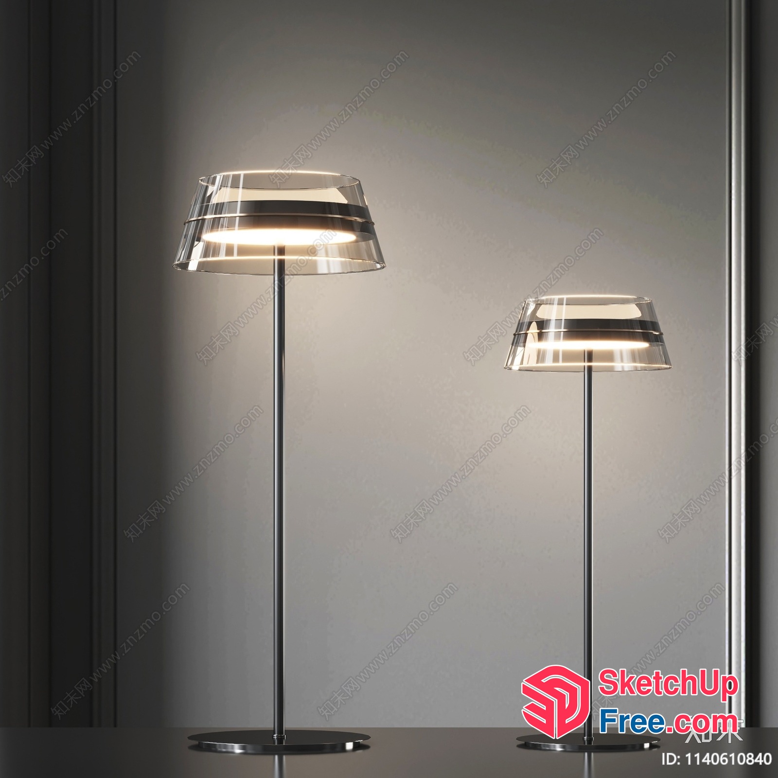 Modern Glass Table Lamps For Contemporary Spaces 3D SketchUp File
