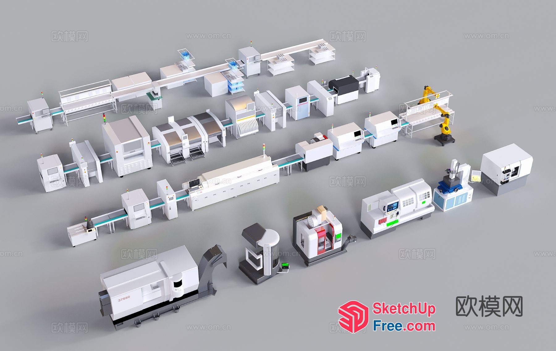 3D Model Of A Factory 3D SketchUp File
