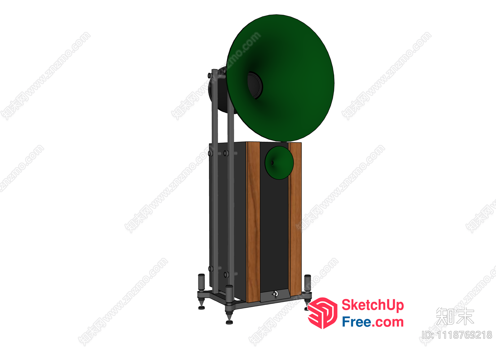 A 3D Rendering Of A Modern, Sleek Speaker System 3D SketchUp File