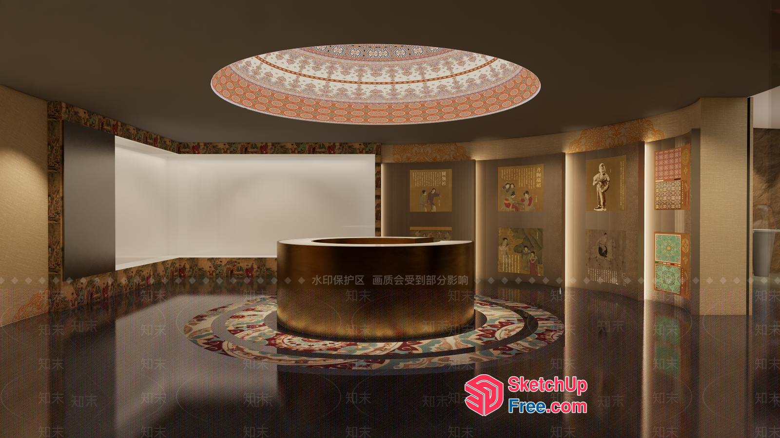 Luxurious Ancient Chinese Style Interior Design 3D SketchUp File