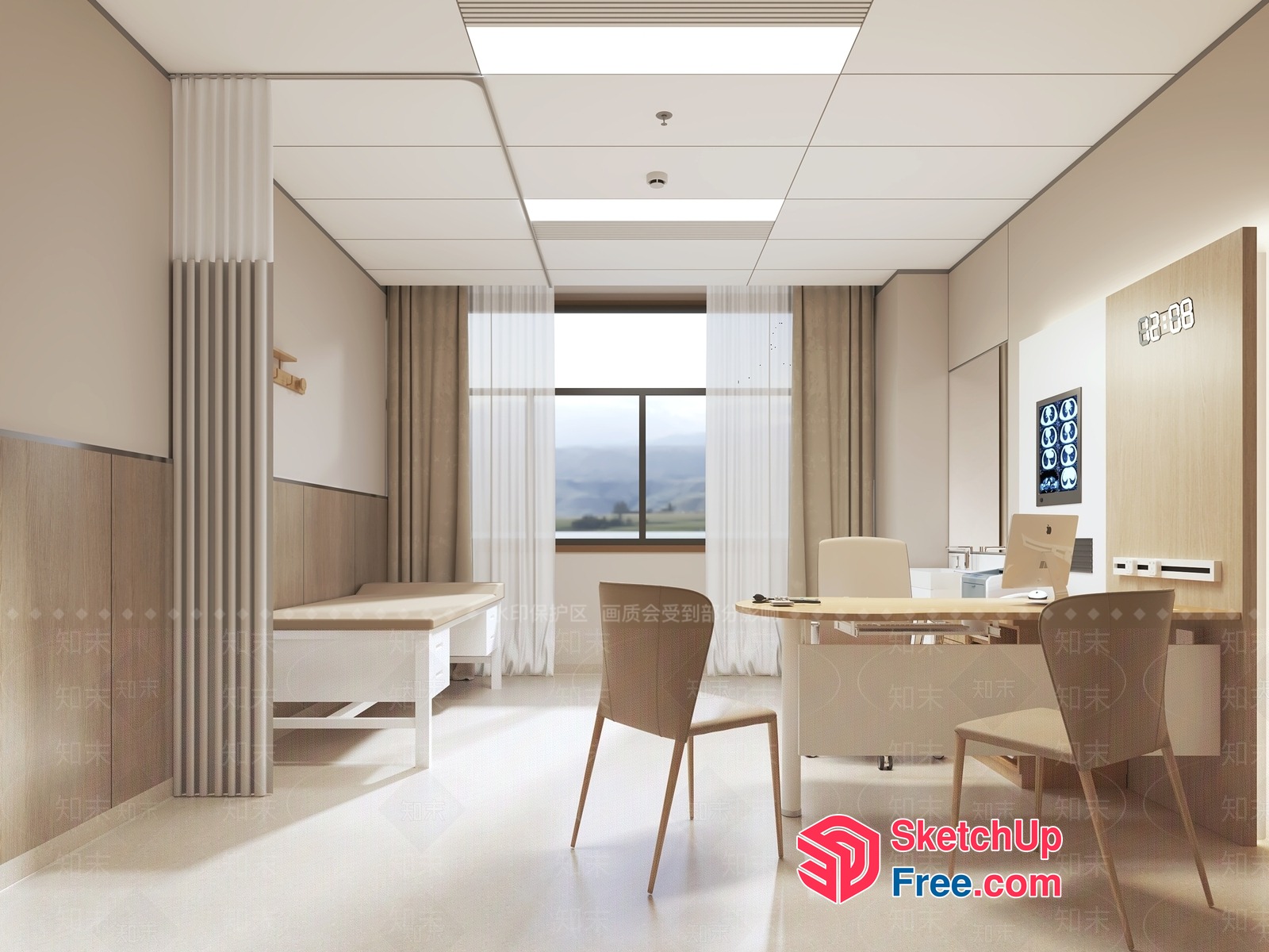 Minimalist Modern Hospital Interior Design 3D SketchUp File