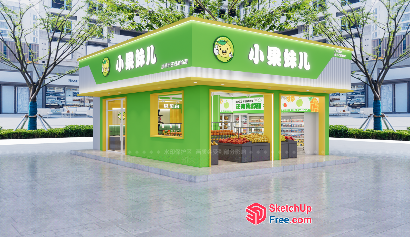 Fruit And Vegetable Store 3D SketchUp File