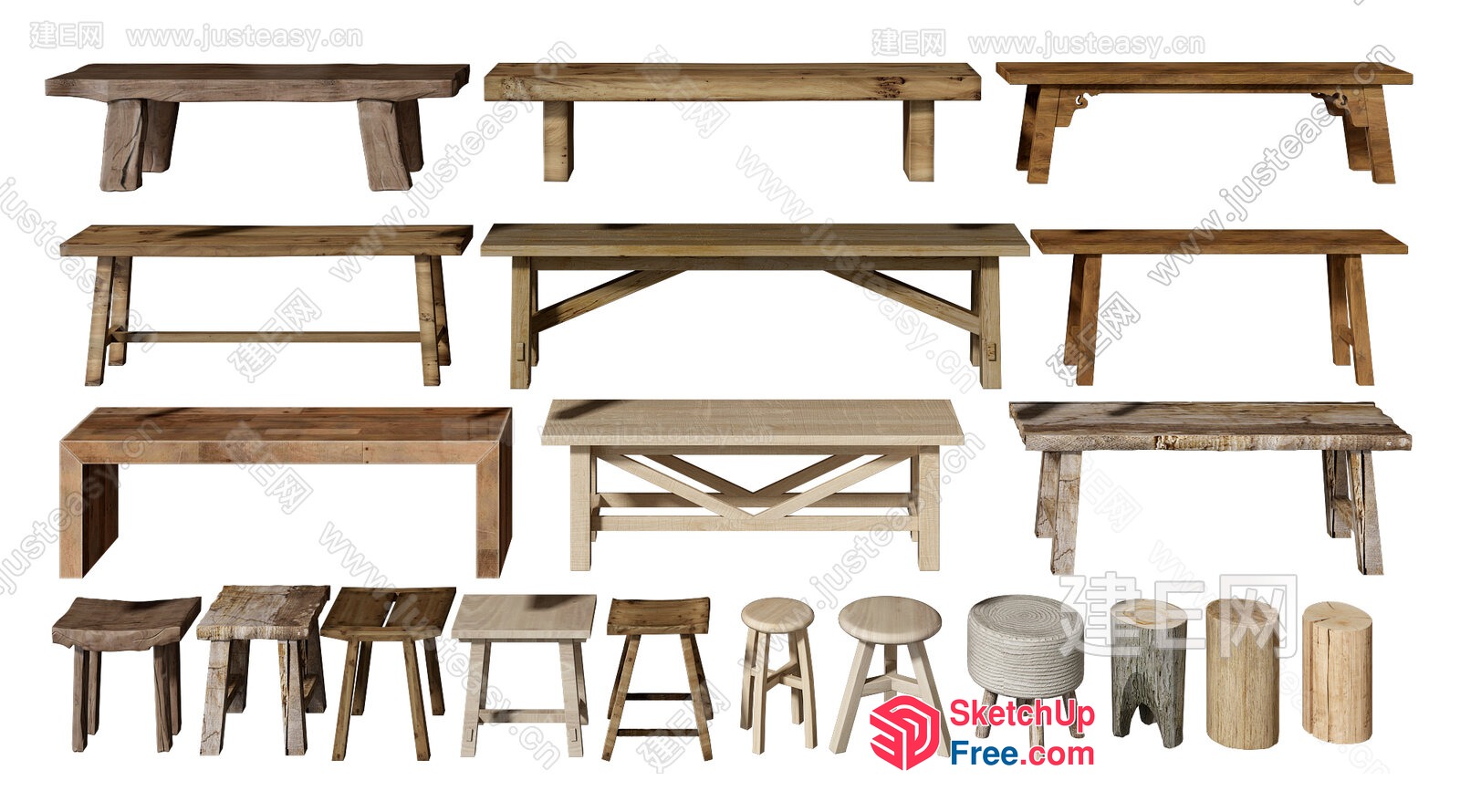 Wooden Furniture Collection 3D SketchUp File